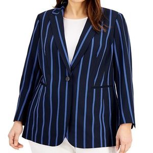 Anne Klein Plus Size Striped Blazer